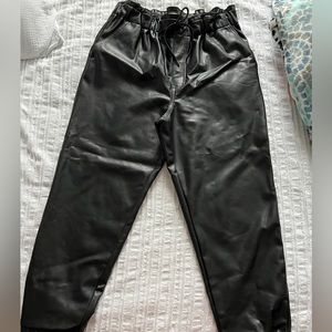 A&F faux leather joggers